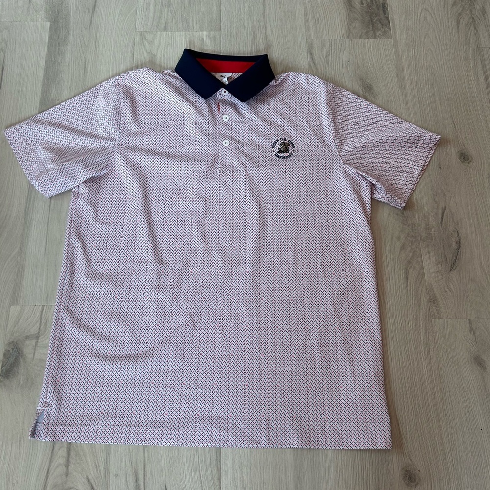 Puma Men's US Open Polo Shirt with Navy Collar
